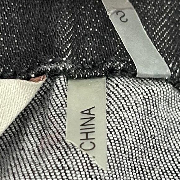 Soft Surroundings Black Denim Pull On Rhinestone Trim Pants Style #27446 Sz S - Picture 4 of 8